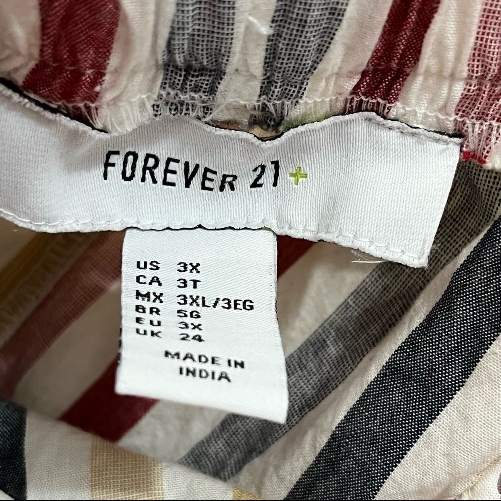 Forever 21+ Striped Cotton Paper Bag Shorts 3X - Picture 4 of 6